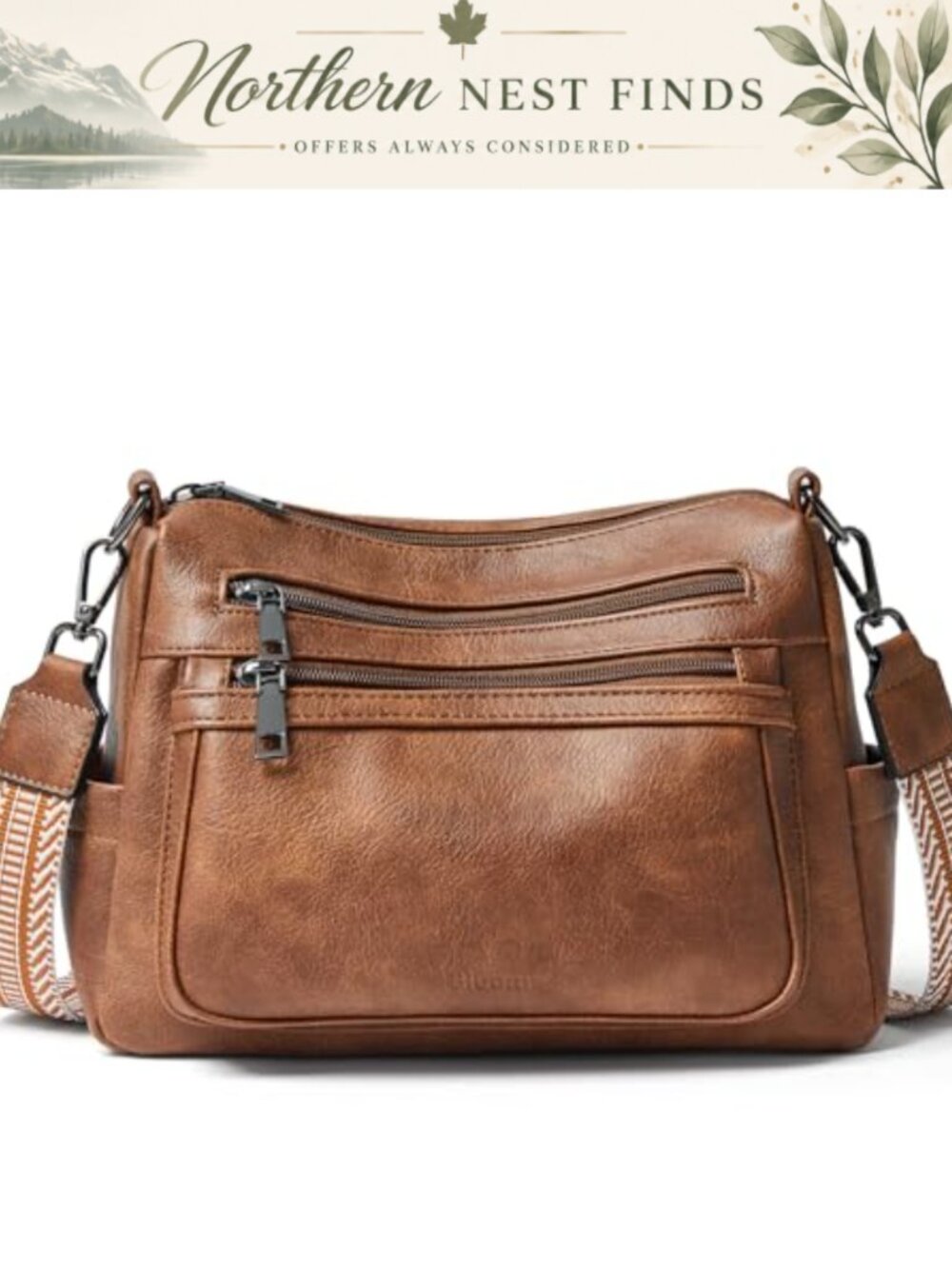 Vegan Leather Crossbody Bag Medium Shoulder Handbag Adjustable Strap
